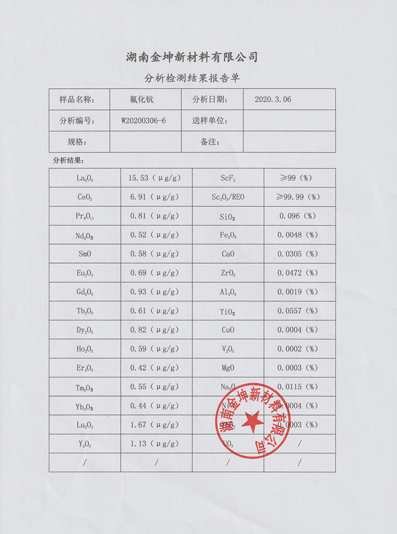 湖南金坤新材料有限公司,金屬鈧,金屬鈧粉,鋁鈧合金,金屬鈧靶,鋁鈧靶材,鋁基靶材,氧化鈧,各類鈧鹽,氟化鈧,貴金屬粉末低氧超細鈦粉,鋯粉,鉿粉,鈮粉,鉭粉