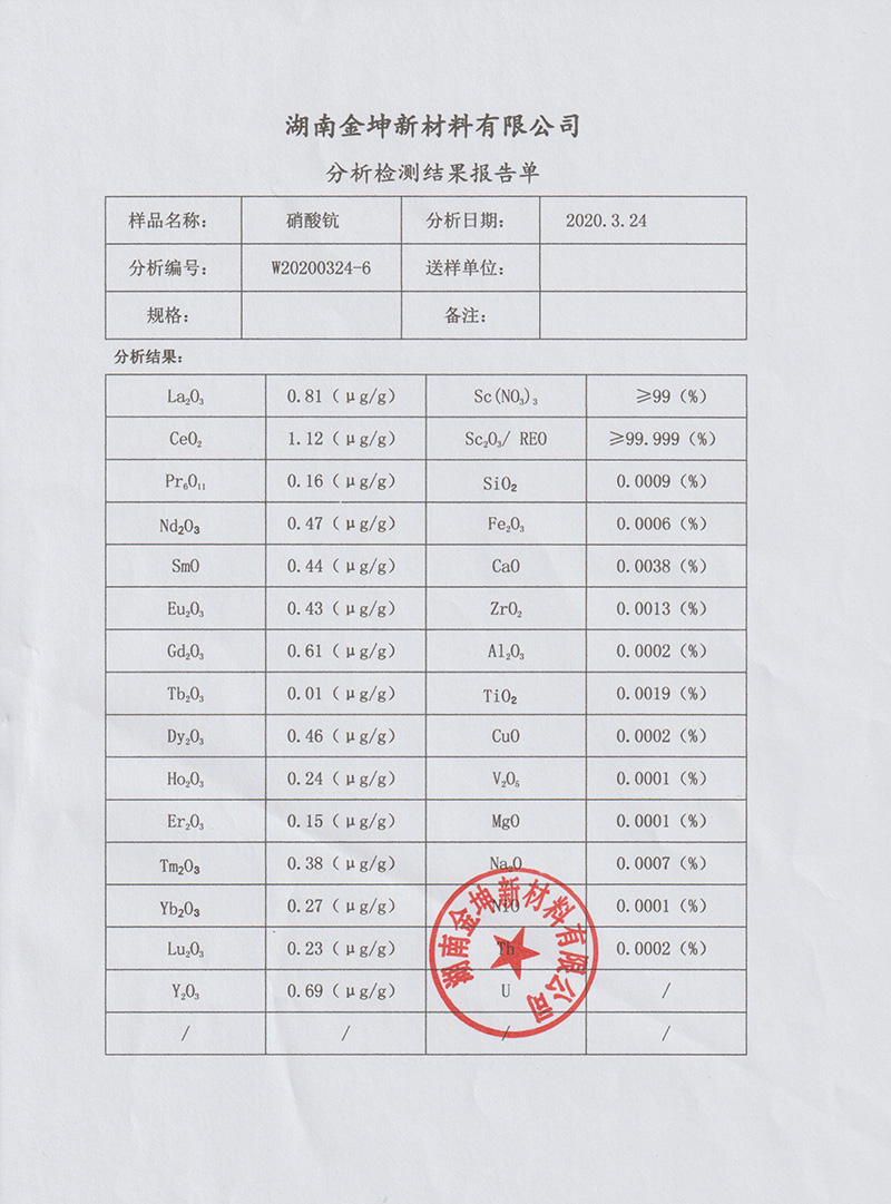 湖南金坤新材料有限公司,金屬鈧,金屬鈧粉,鋁鈧合金,金屬鈧靶,鋁鈧靶材,鋁基靶材,氧化鈧,各類鈧鹽,氟化鈧,貴金屬粉末低氧超細鈦粉,鋯粉,鉿粉,鈮粉,鉭粉